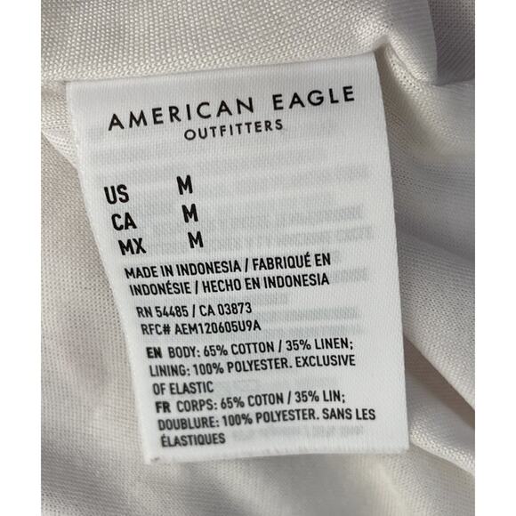 American Eagle Womens Halter Stripe Tiered Multicolor Dress Linen Blend Size Med - Picture 5 of 5